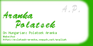 aranka polatsek business card